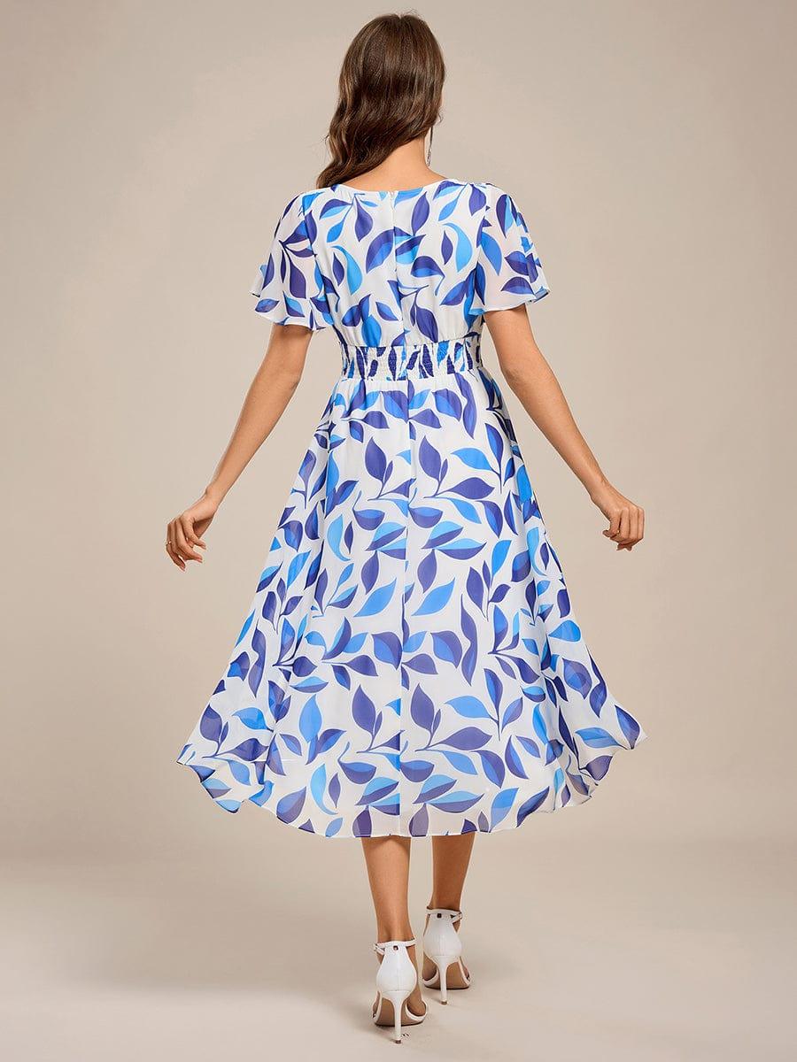 ever EDEN|Flowy Chiffon Round Neckline A-Line Knee Length Wedding Guest Dress - Image 134