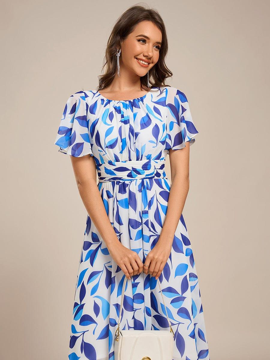 ever EDEN|Flowy Chiffon Round Neckline A-Line Knee Length Wedding Guest Dress - Image 135