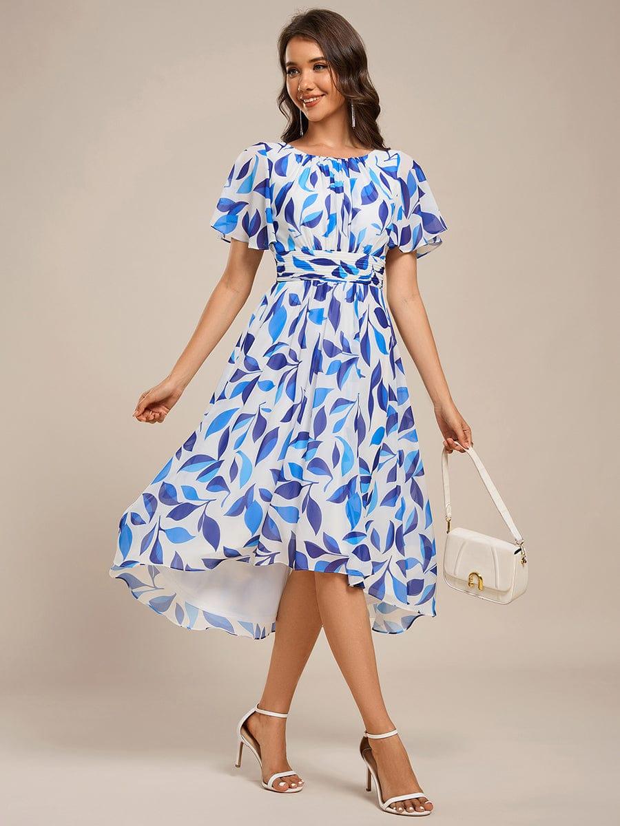 ever EDEN|Flowy Chiffon Round Neckline A-Line Knee Length Wedding Guest Dress - Image 136