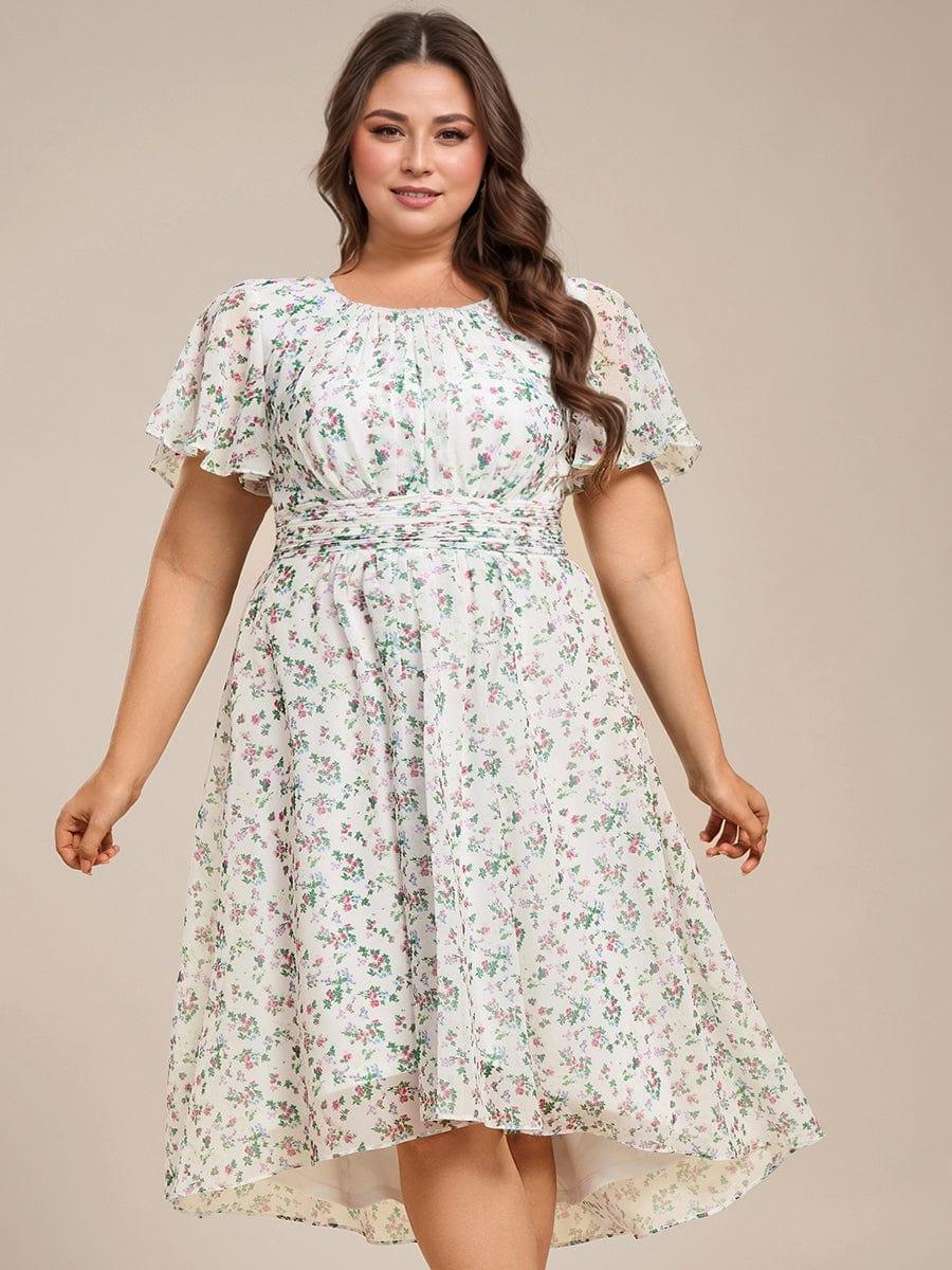 ever EDEN|Flowy Chiffon Round Neckline A-Line Knee Length Wedding Guest Dress - Image 147