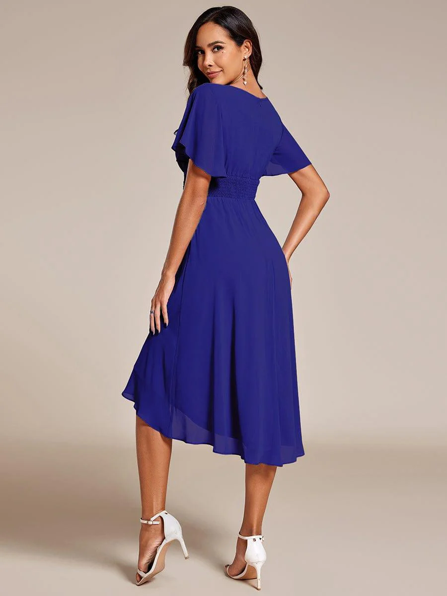 ever EDEN|Flowy Chiffon Round Neckline A-Line Knee Length Wedding Guest Dress - Image 152