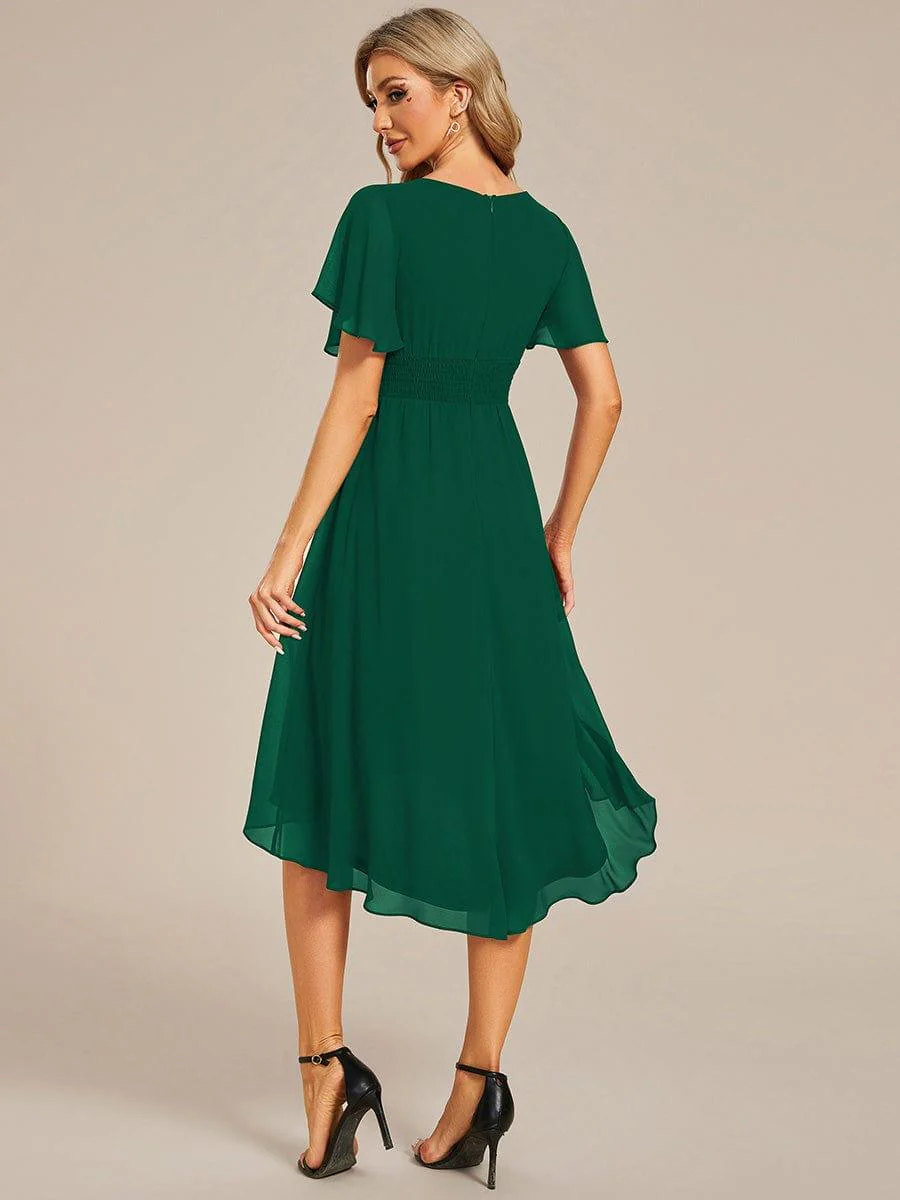ever EDEN|Flowy Chiffon Round Neckline A-Line Knee Length Wedding Guest Dress - Image 16