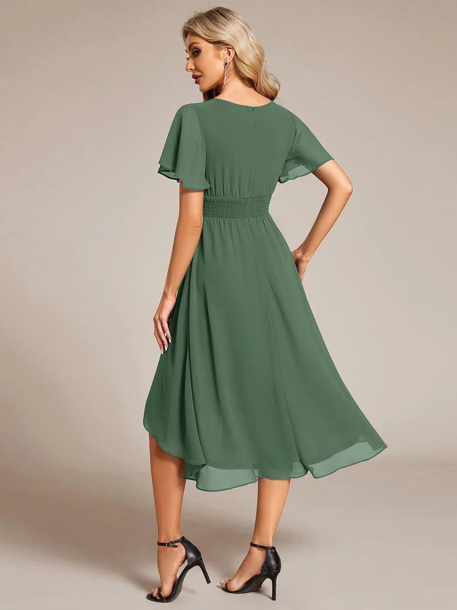 ever EDEN|Flowy Chiffon Round Neckline A-Line Knee Length Wedding Guest Dress - Image 6