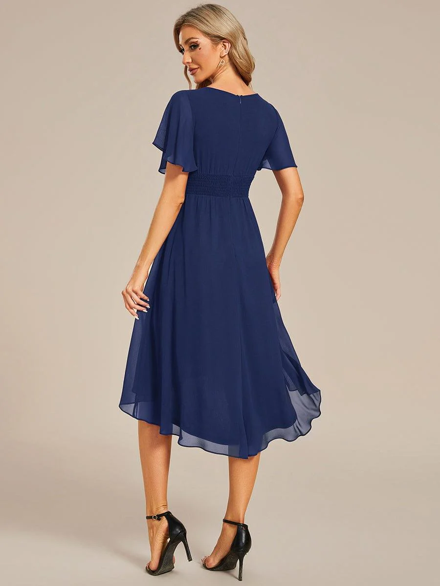ever EDEN|Flowy Chiffon Round Neckline A-Line Knee Length Wedding Guest Dress - Image 21