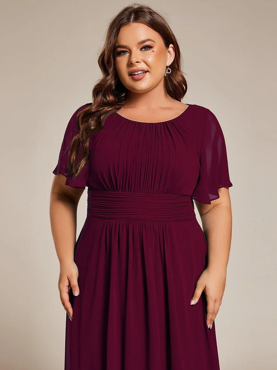 ever EDEN|Flowy Chiffon Round Neckline A-Line Knee Length Wedding Guest Dress - Image 32