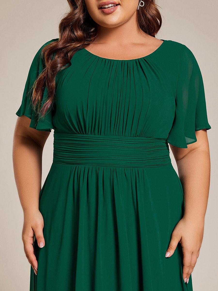 ever EDEN|Flowy Chiffon Round Neckline A-Line Knee Length Wedding Guest Dress - Image 38