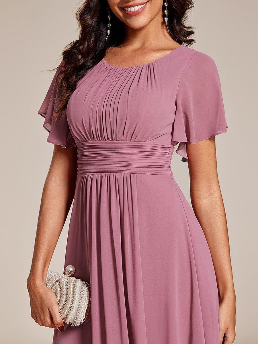 ever EDEN|Flowy Chiffon Round Neckline A-Line Knee Length Wedding Guest Dress - Image 47
