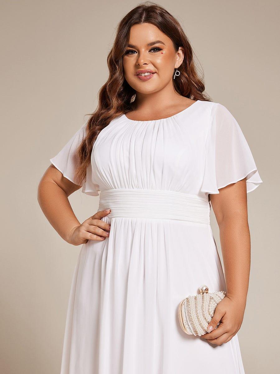 ever EDEN|Flowy Chiffon Round Neckline A-Line Knee Length Wedding Guest Dress - Image 62