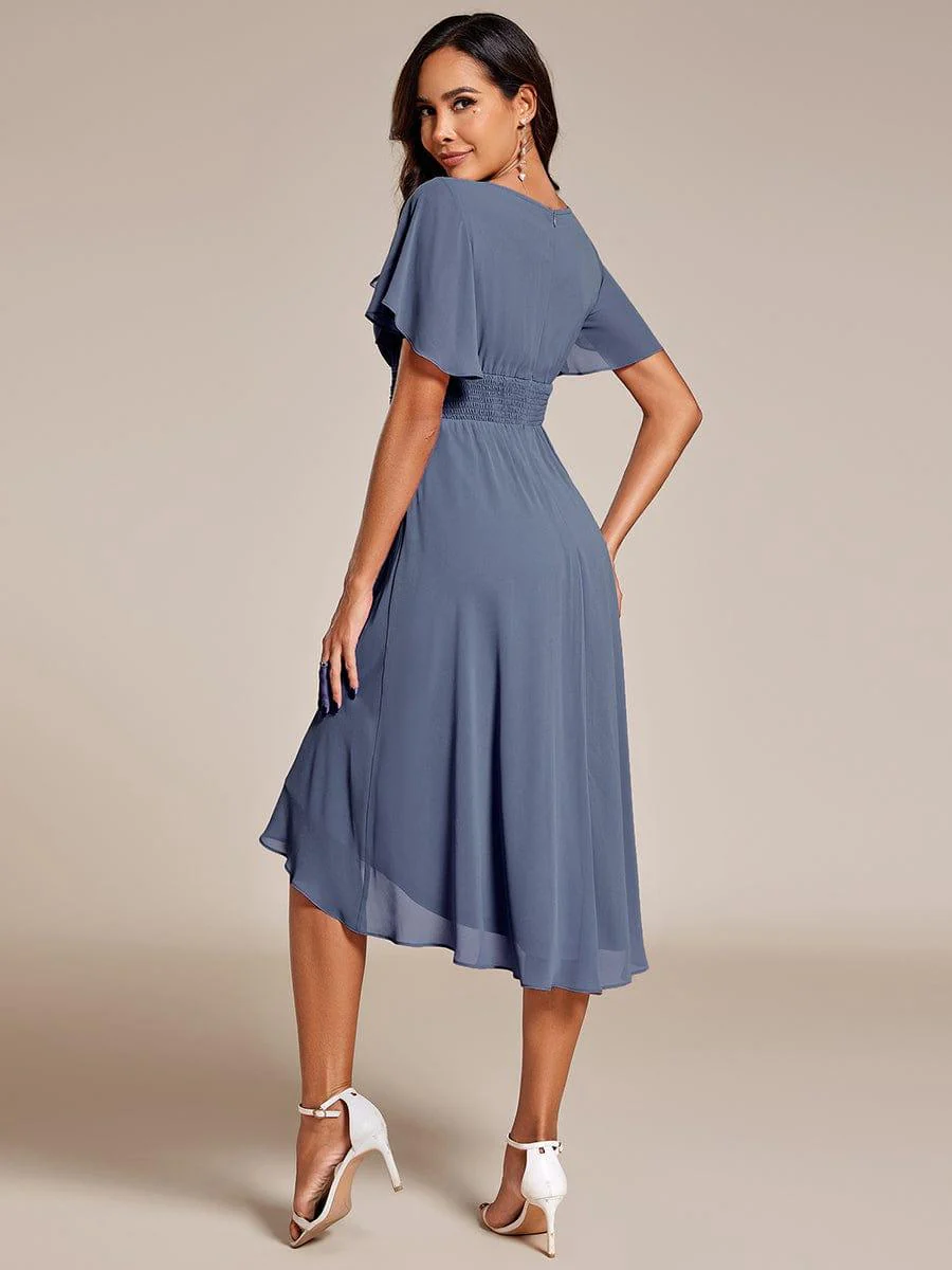 ever EDEN|Flowy Chiffon Round Neckline A-Line Knee Length Wedding Guest Dress - Image 64