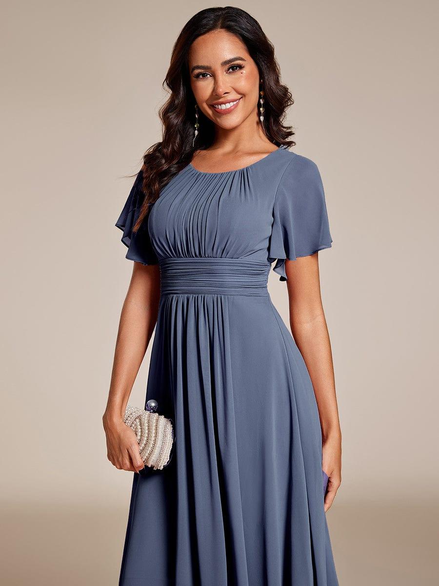ever EDEN|Flowy Chiffon Round Neckline A-Line Knee Length Wedding Guest Dress - Image 65