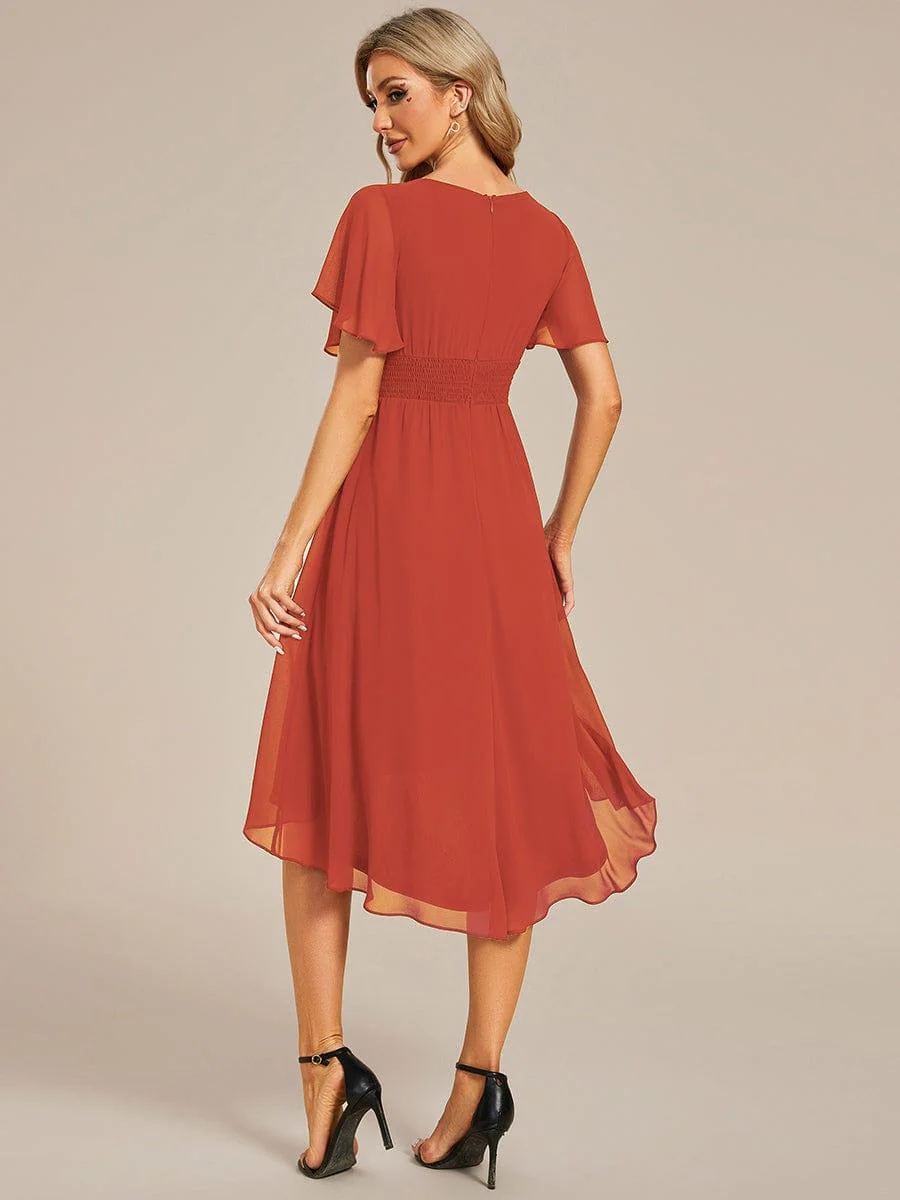 ever EDEN|Flowy Chiffon Round Neckline A-Line Knee Length Wedding Guest Dress - Image 80