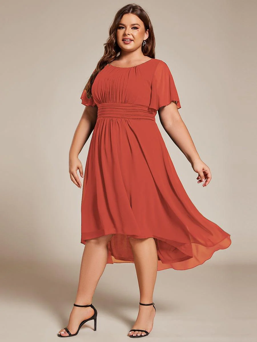 ever EDEN|Flowy Chiffon Round Neckline A-Line Knee Length Wedding Guest Dress - Image 84