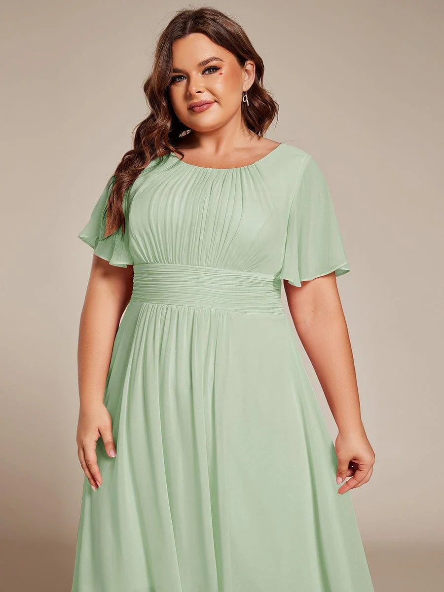 ever EDEN|Flowy Chiffon Round Neckline A-Line Knee Length Wedding Guest Dress - Image 94