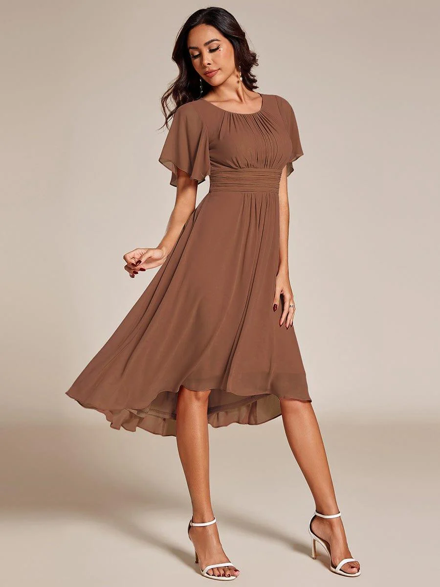 ever EDEN|Flowy Chiffon Round Neckline A-Line Knee Length Wedding Guest Dress - Image 97