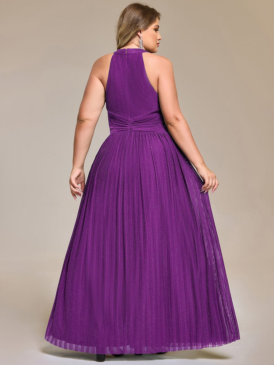 ever EVERLAINE|Plus Size Sparkle Halter Neck Formal Evening Dress with A-line Silhouette - Image 14
