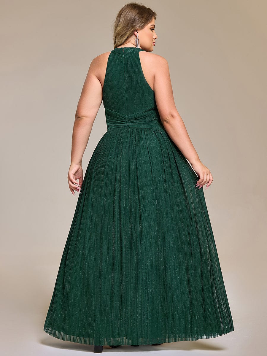 ever EVERLAINE|Plus Size Sparkle Halter Neck Formal Evening Dress with A-line Silhouette - Image 2