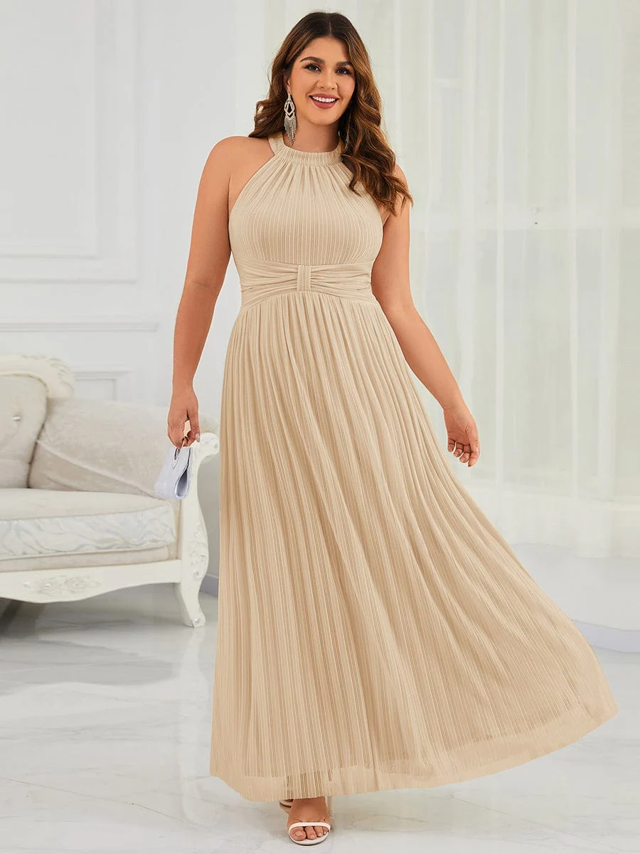 ever EVERLAINE|Plus Size Sparkle Halter Neck Formal Evening Dress with A-line Silhouette - Image 28