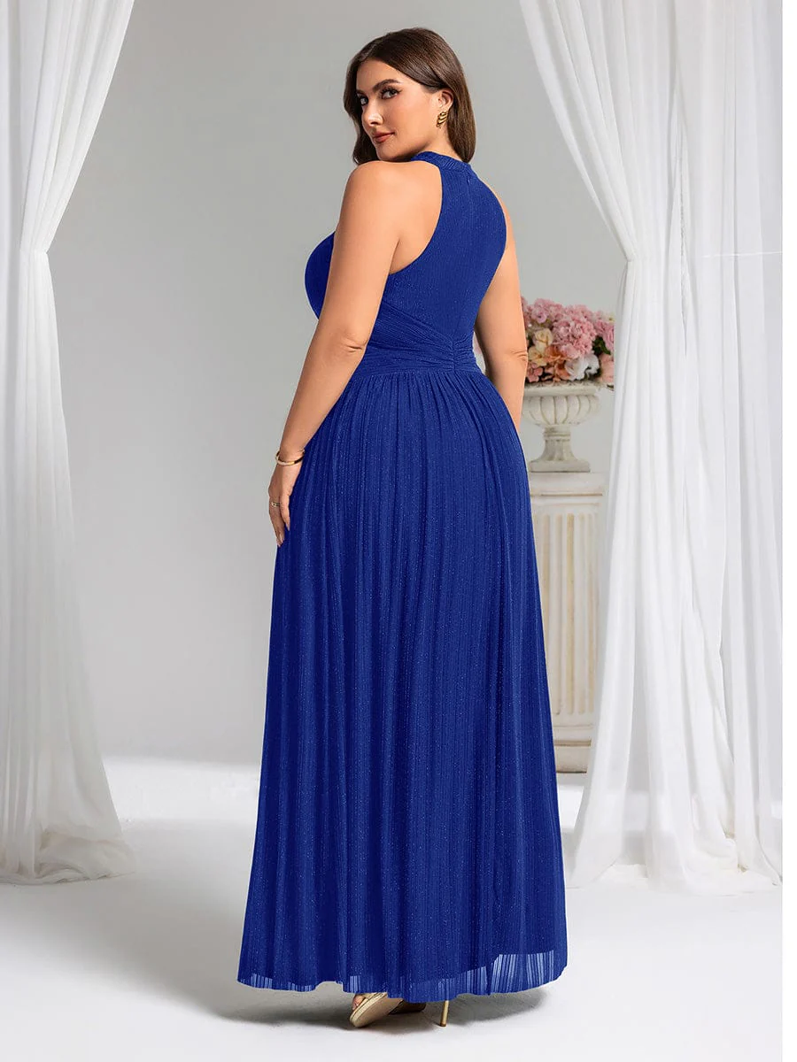 ever EVERLAINE|Plus Size Sparkle Halter Neck Formal Evening Dress with A-line Silhouette - Image 34
