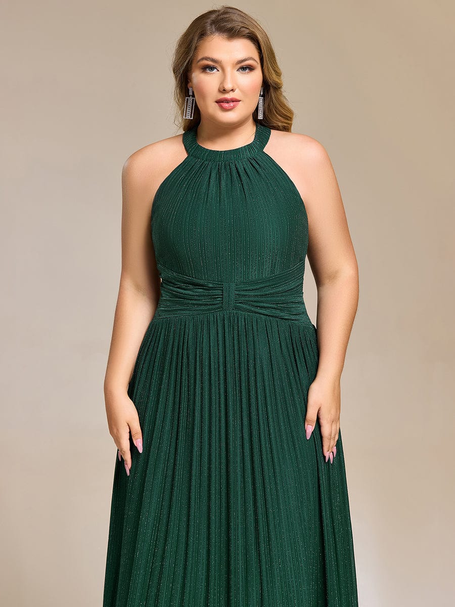 ever EVERLAINE|Plus Size Sparkle Halter Neck Formal Evening Dress with A-line Silhouette - Image 43
