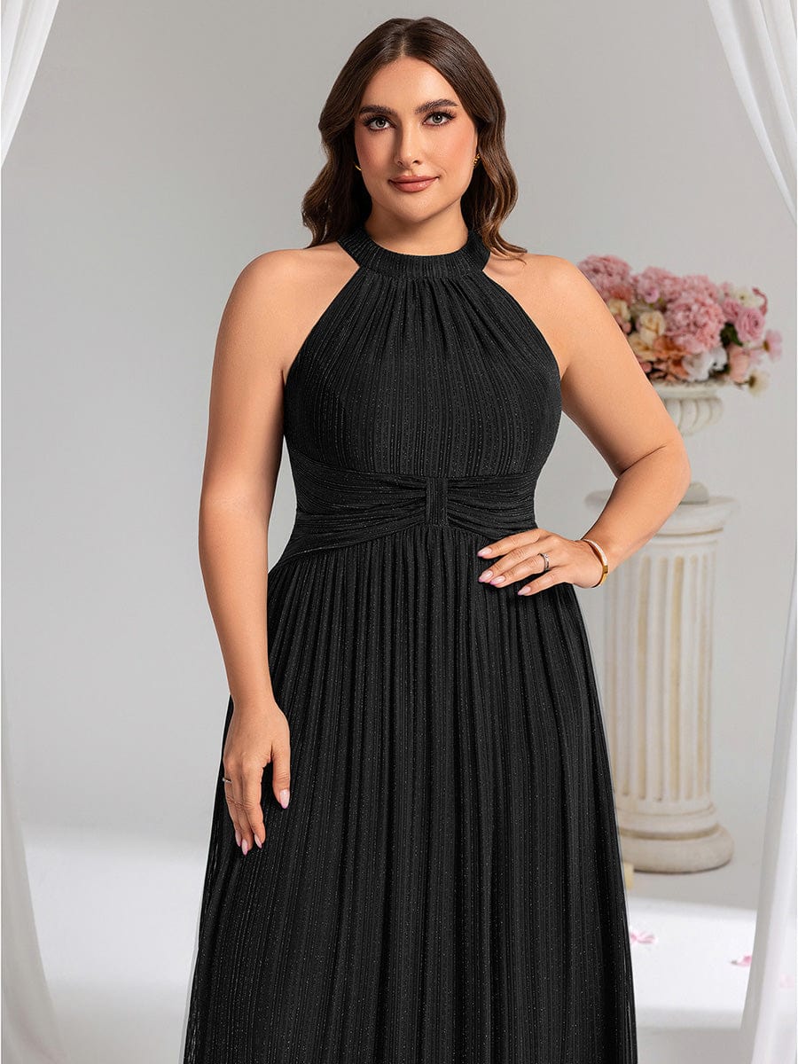 ever EVERLAINE|Plus Size Sparkle Halter Neck Formal Evening Dress with A-line Silhouette - Image 48
