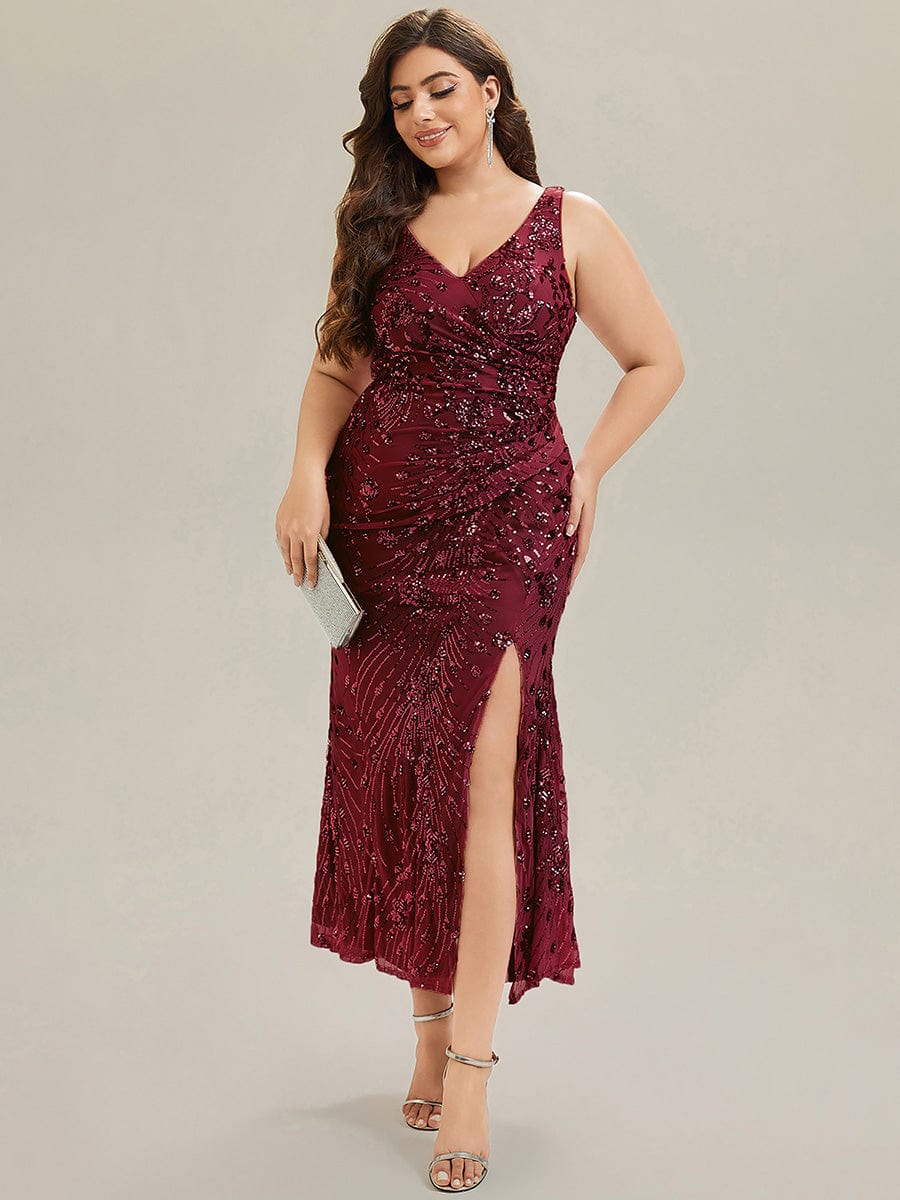 ever JUNIPER|Plus Size Ruched Sequin Bodycon Evening Dress - Image 16