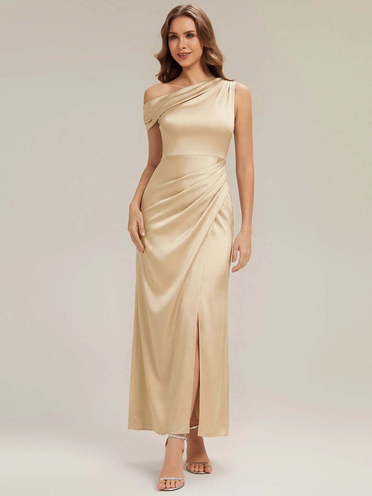 ever OPAL|Convertible Satin Drop Shoulder Sleeve Dress - Image 5