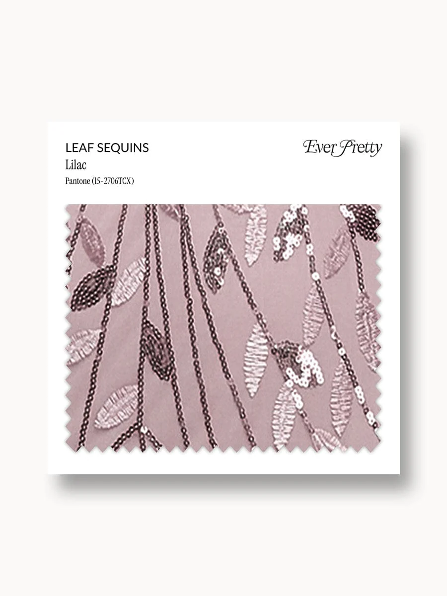 Ever-Pretty Leaf Sequin Swatch Lilac