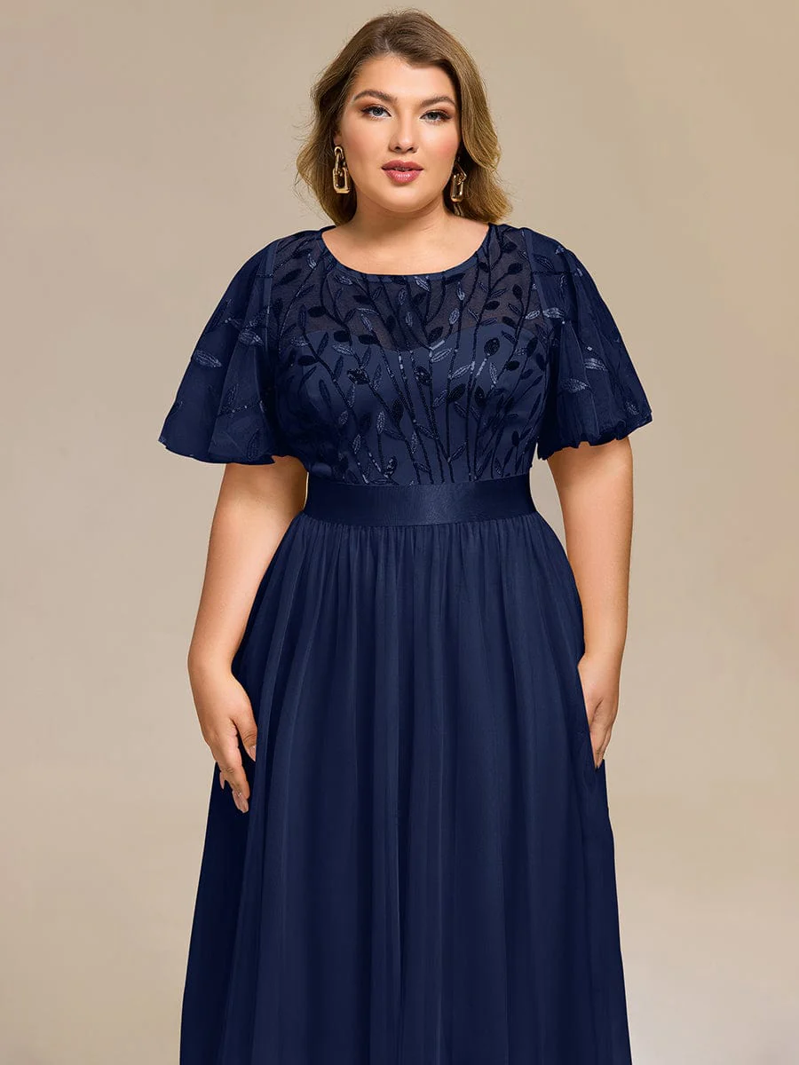 ever TAYLOR|Designer Sequin Leaf Midi Wedding Guest Dress - Image 51