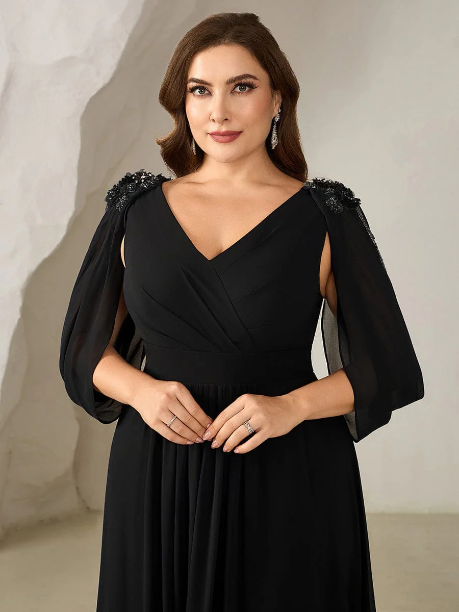 ever LOLA|Floral Chiffon Tulip Sleeve Evening Dress - Image 19