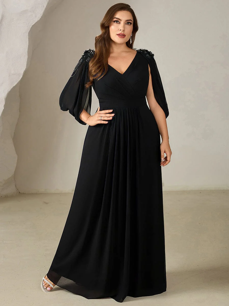ever LOLA|Floral Chiffon Tulip Sleeve Evening Dress - Image 21