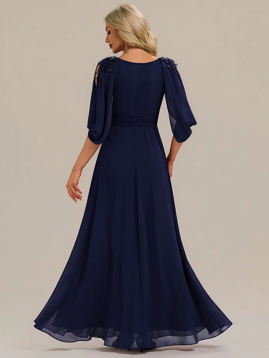 ever LOLA|Floral Chiffon Tulip Sleeve Evening Dress - Image 23