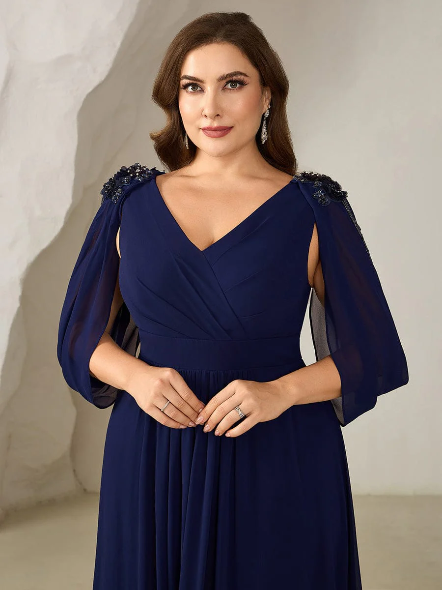 ever LOLA|Floral Chiffon Tulip Sleeve Evening Dress - Image 29