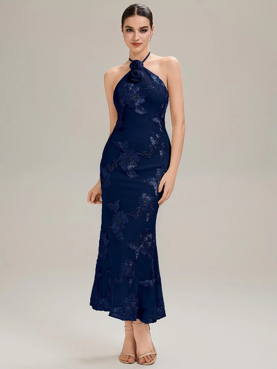 ever OPHELIA|Designer Halter Floral Mesh Evening Dress - Image 18