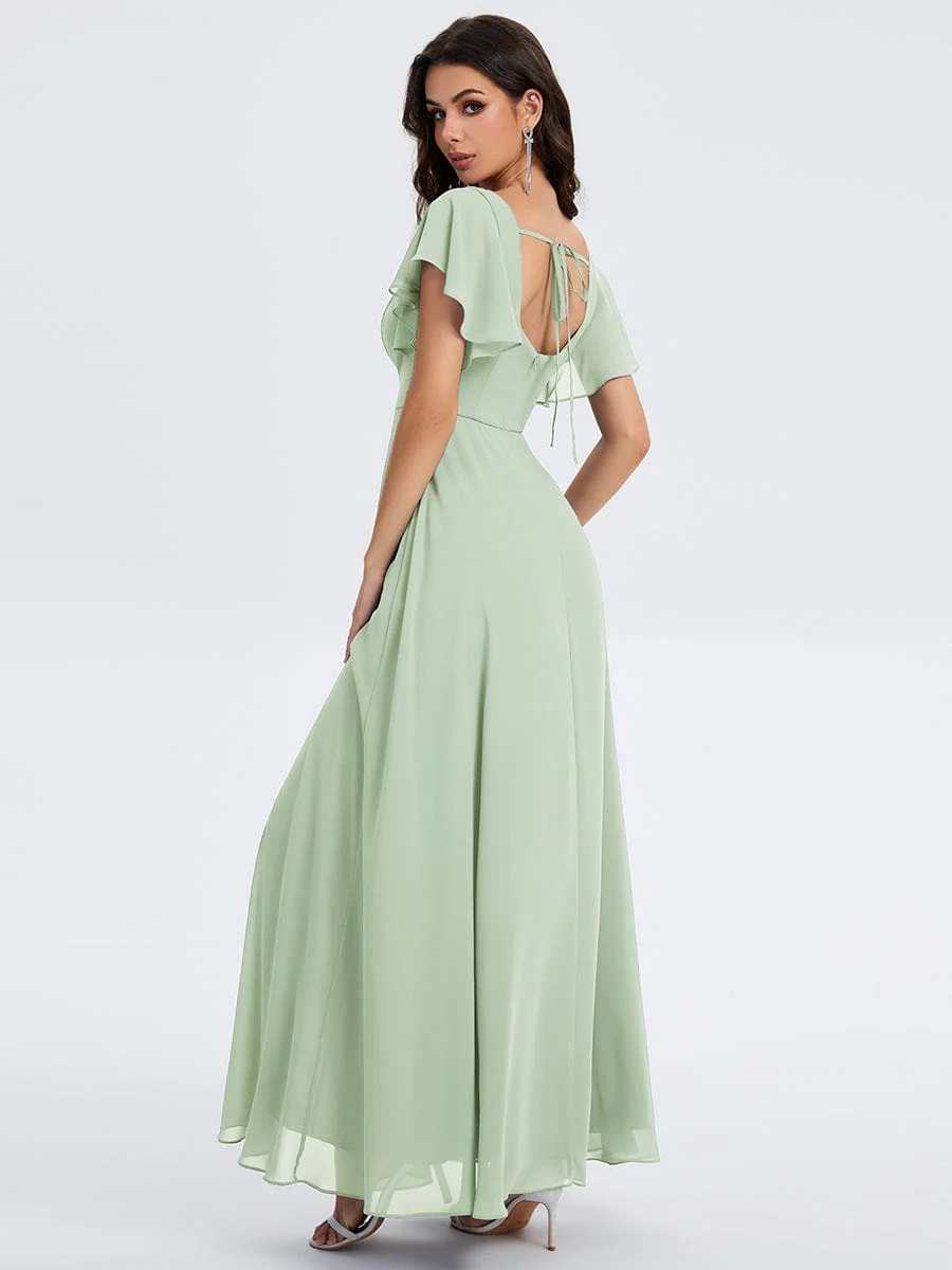 ever WISTERIA|Floral Tie Back Ruffle Sleeves Square Neck Maxi Evening Dress - Image 13