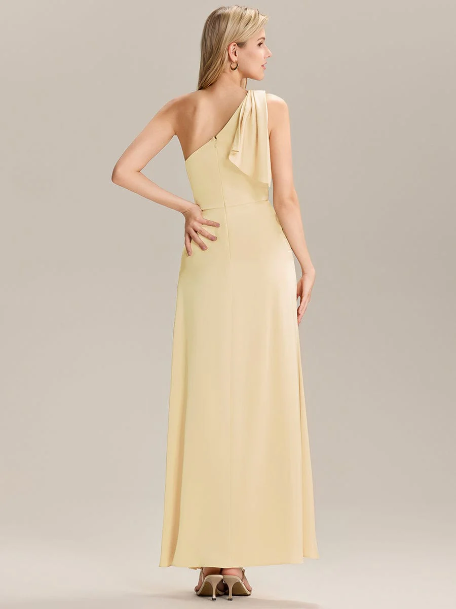 ever EVELISE|Flowing Ribbons Satin Maxi Bridesmaid Dress - Image 2