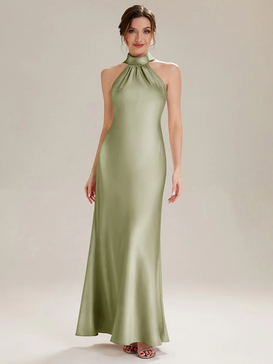 Flowing Ribbons Satin Sleeveless Dress - Image 16