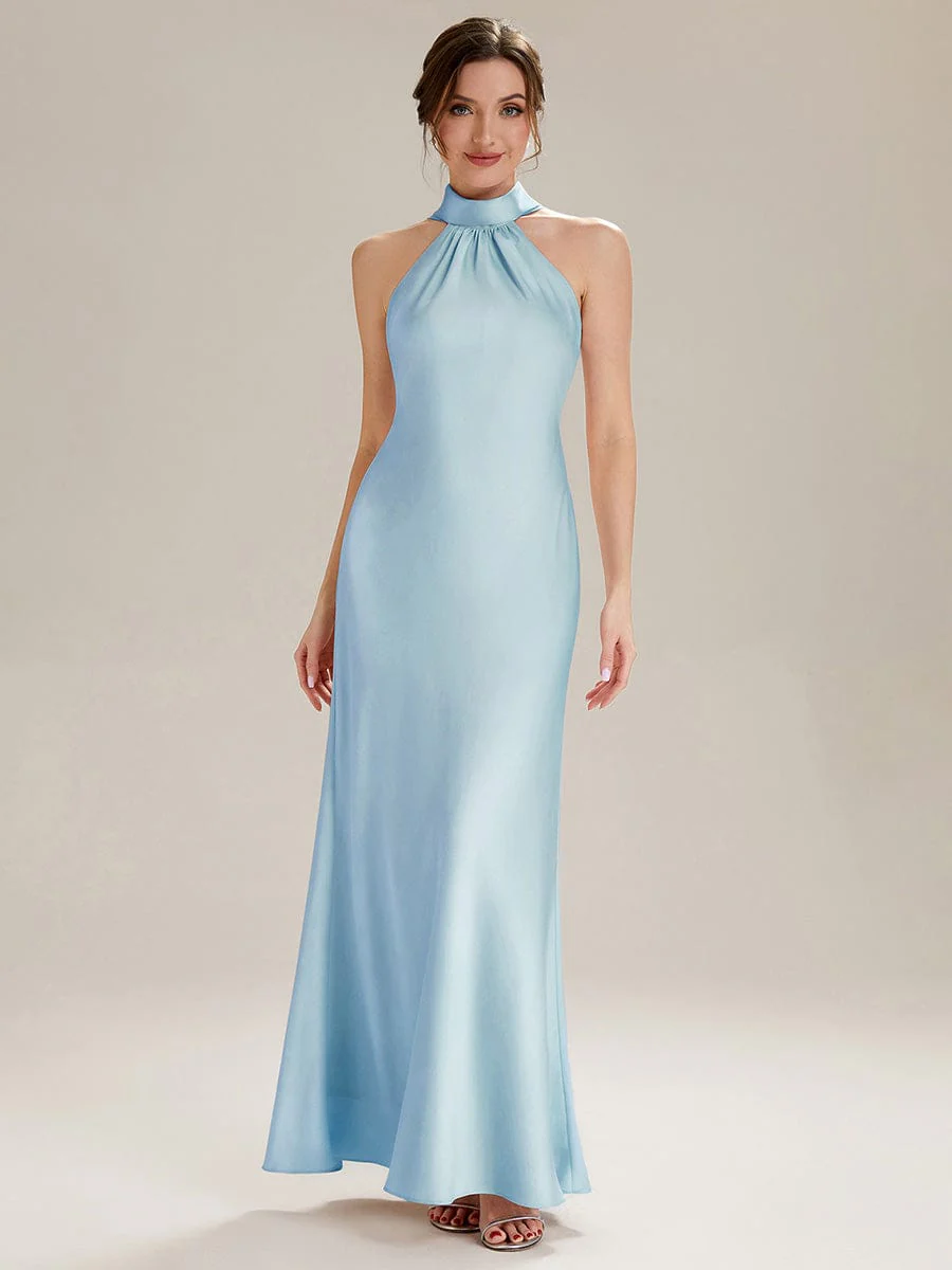 Flowing Ribbons Satin Sleeveless Dress - Image 6