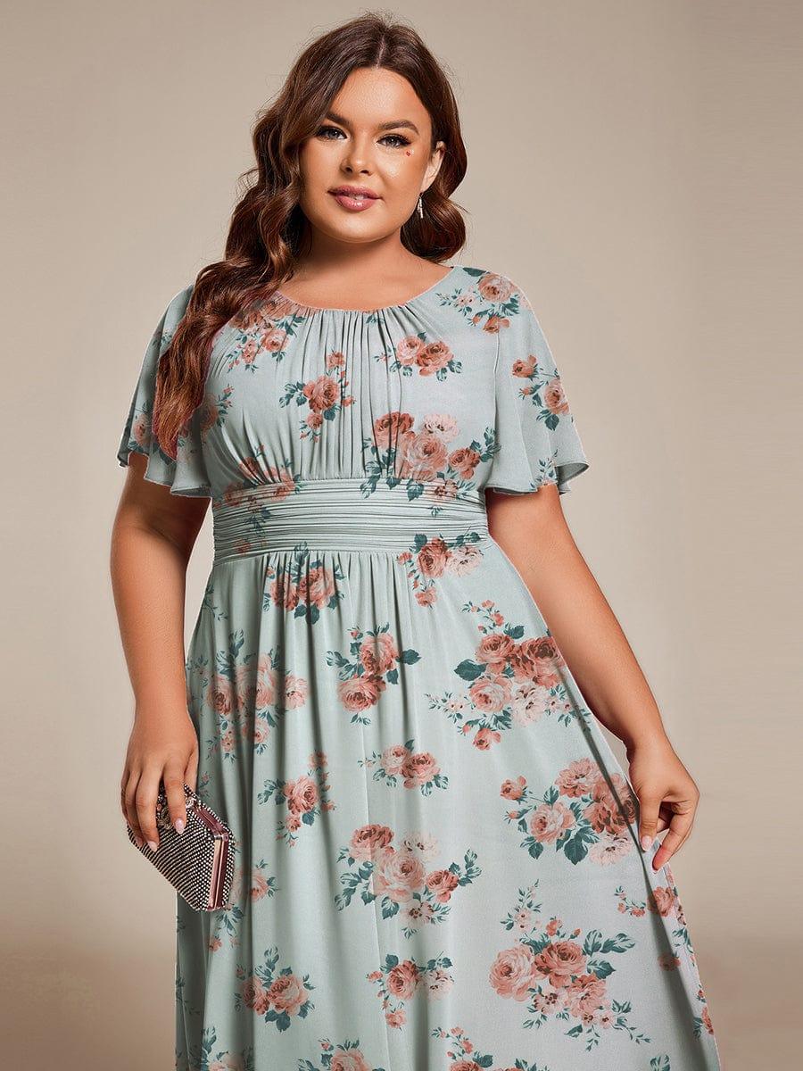 ever EDEN|Chiffon Round Neckline A-Line Midi Wedding Guest Dress - Image 12