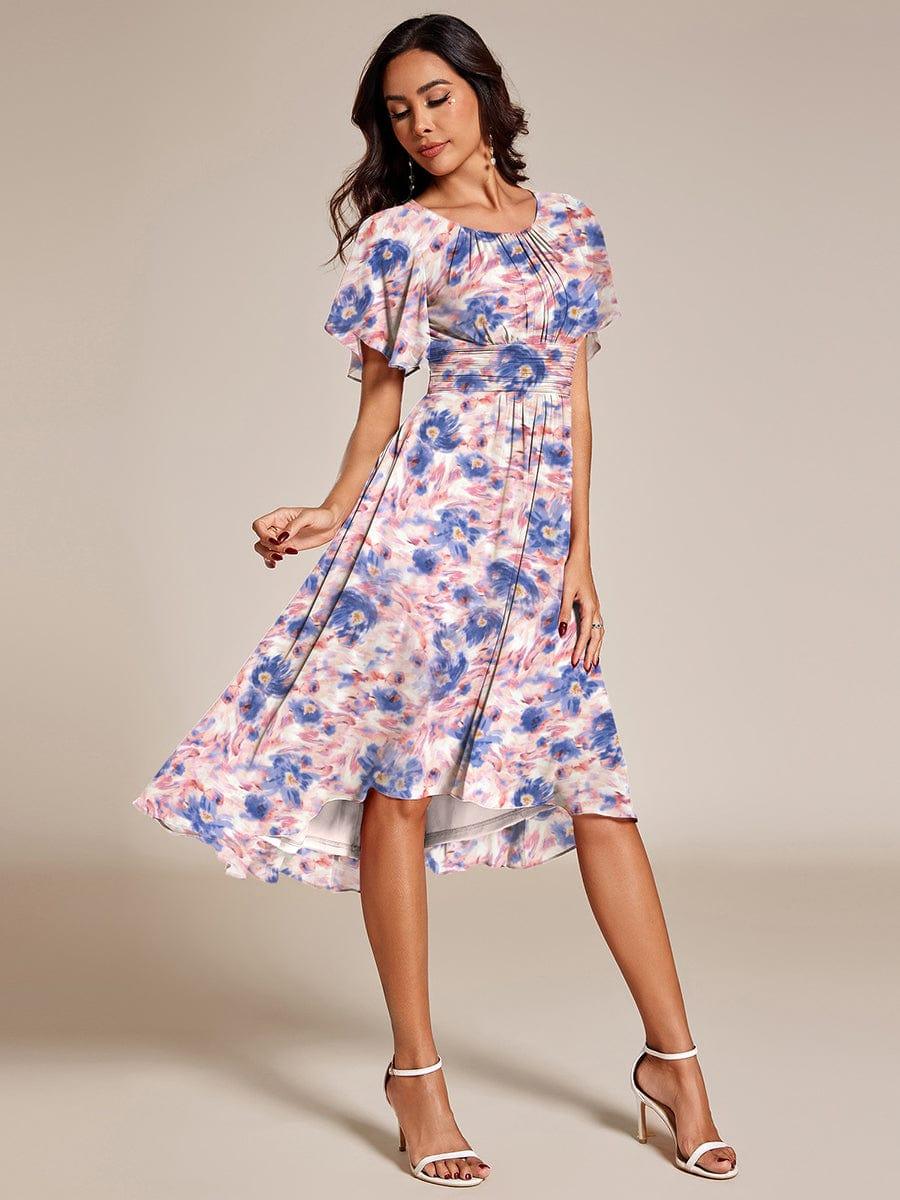 ever EDEN|Chiffon Round Neckline A-Line Midi Wedding Guest Dress - Image 13