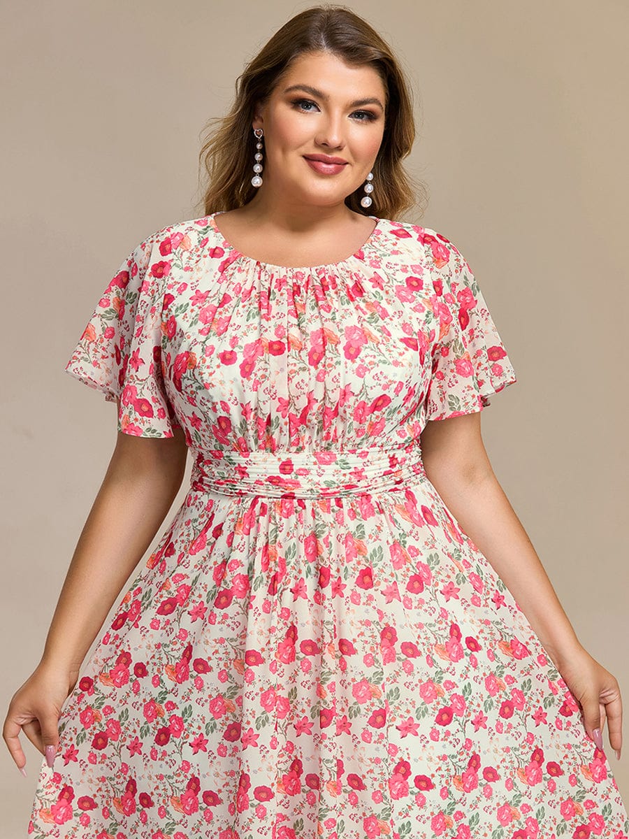 ever EDEN|Chiffon Round Neckline A-Line Midi Wedding Guest Dress - Image 28