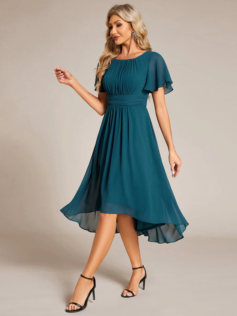 ever EDEN|Chiffon Round Neckline A-Line Midi Wedding Guest Dress - Image 35