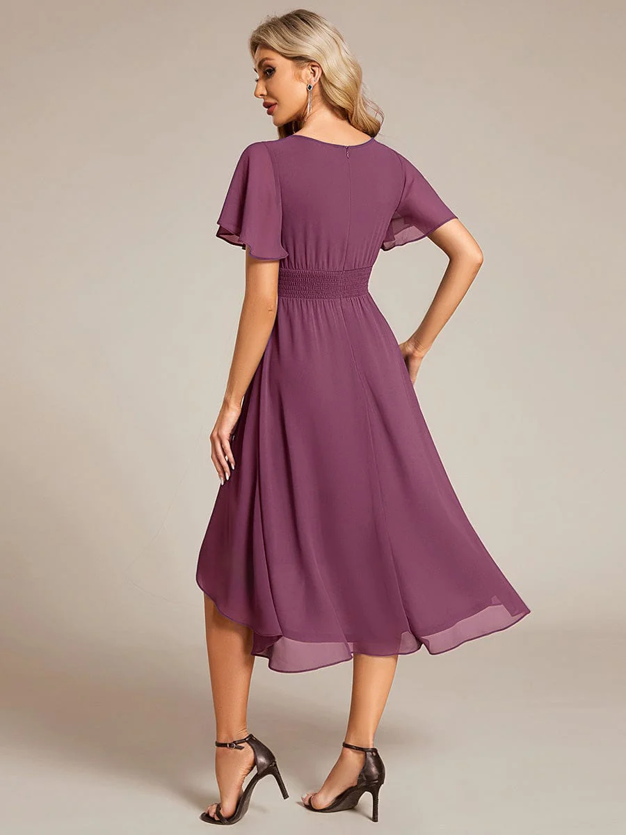 ever EDEN|Chiffon Round Neckline A-Line Midi Wedding Guest Dress - Image 48