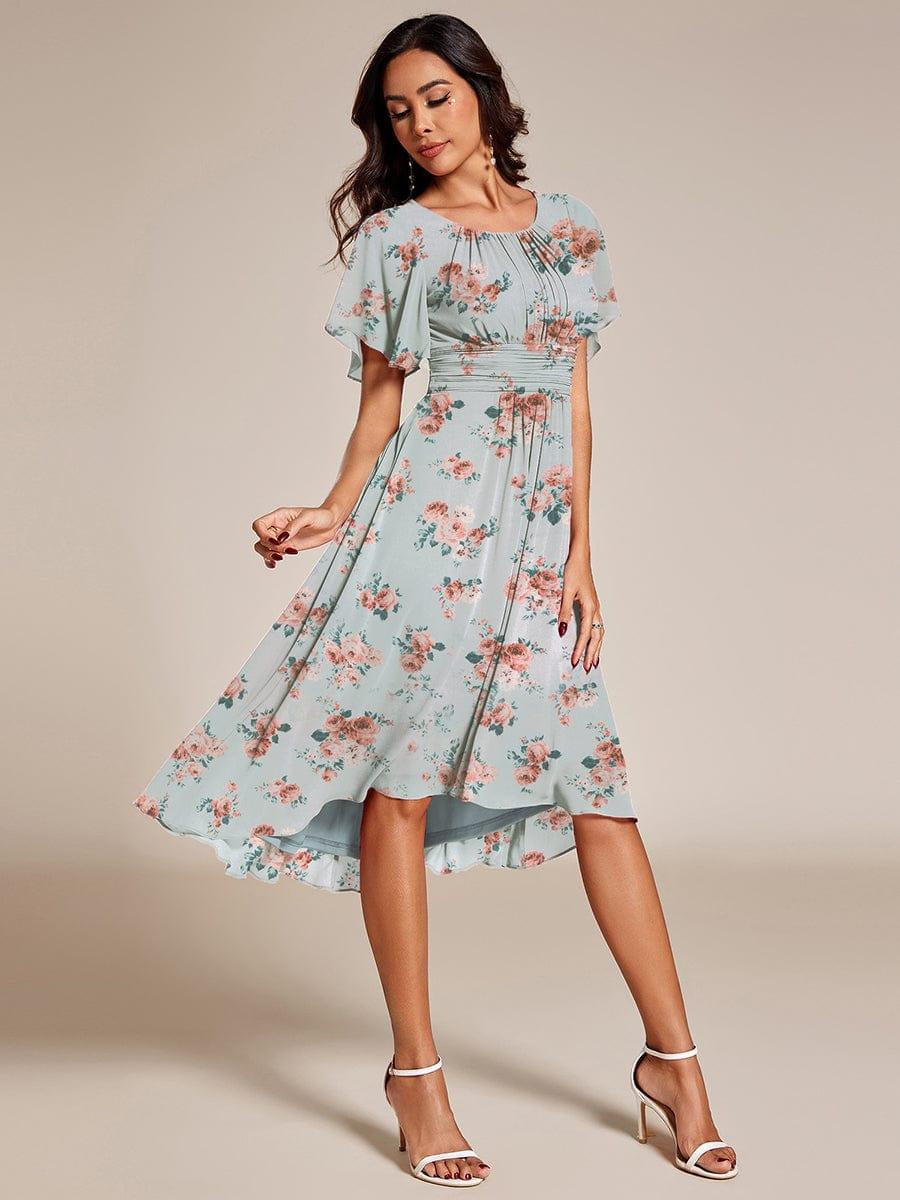 ever EDEN|Chiffon Round Neckline A-Line Midi Wedding Guest Dress - Image 7