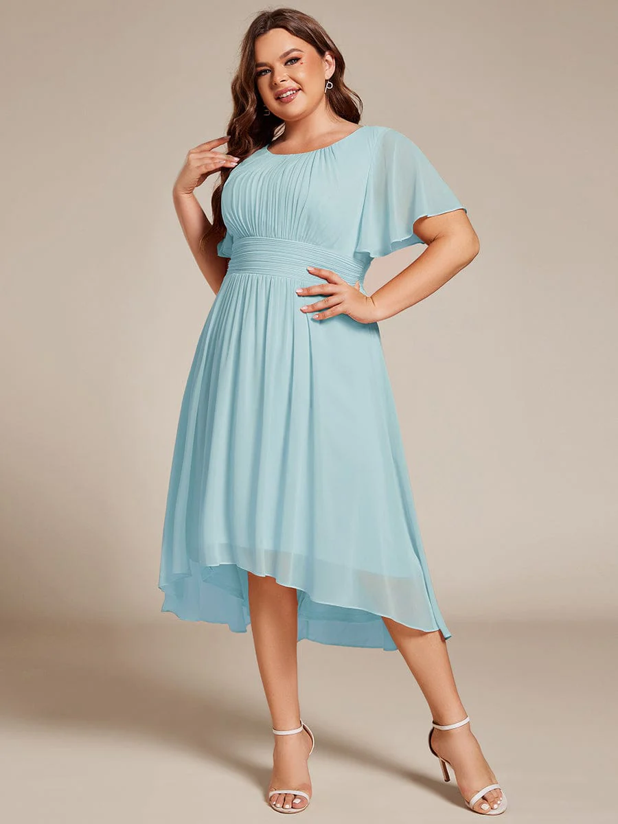 ever EDEN|Chiffon Round Neckline A-Line Midi Wedding Guest Dress - Image 71