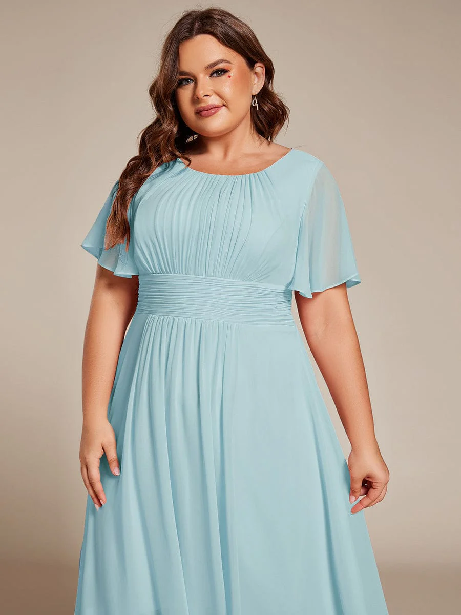 ever EDEN|Chiffon Round Neckline A-Line Midi Wedding Guest Dress - Image 73