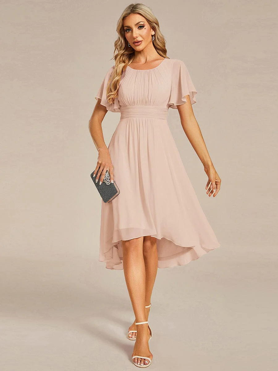 ever EDEN|Chiffon Round Neckline A-Line Midi Wedding Guest Dress - Image 80