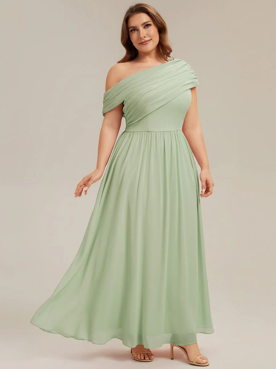 Gathered Chiffon Off the Shoulder Dress - Image 19