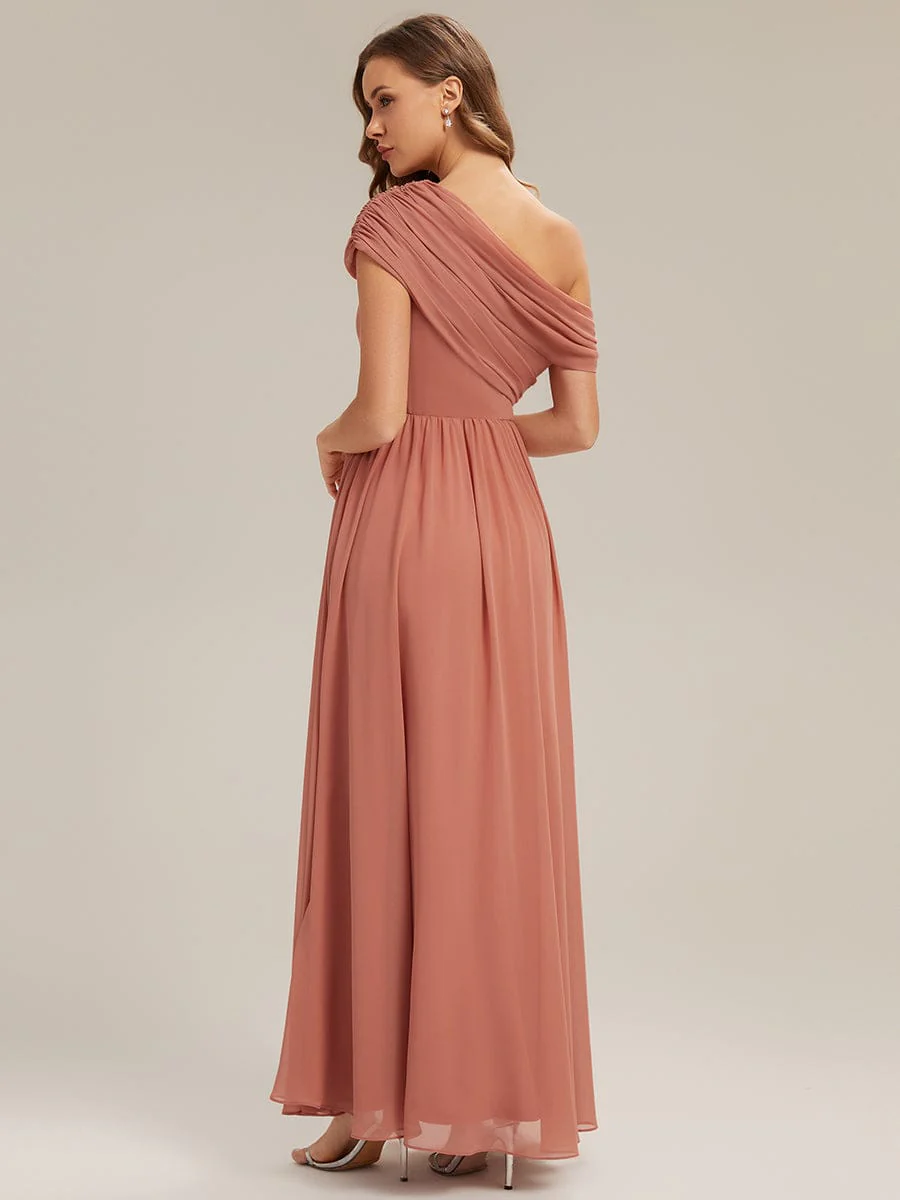 Gathered Chiffon Off the Shoulder Dress - Image 2