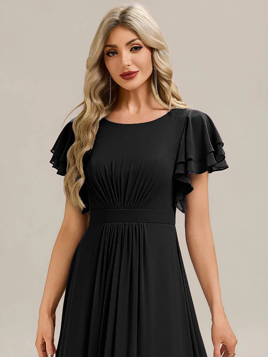 ever ELLIS|Gathered Chiffon Ruffle Sleeve Bridesmaid Dress - Image 20