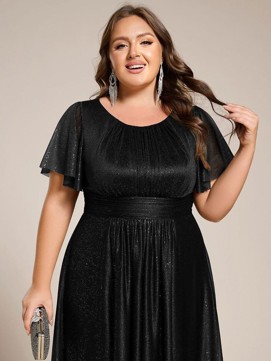 ever CLARYN|Glitter Round Neck Midi Wedding Guest Dress - Image 10